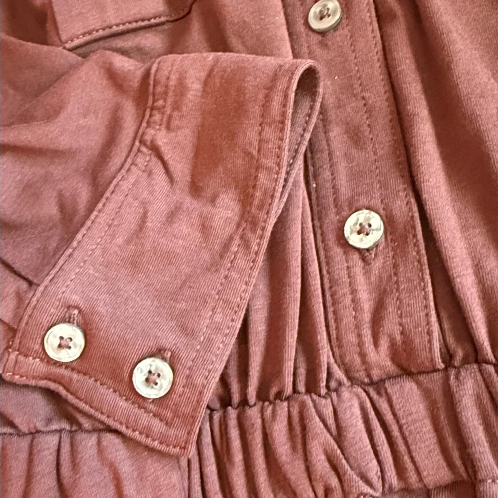 Loft Brown Belted Jumpsuit with Pockets Size Medium Petite - Picture 9 of 12